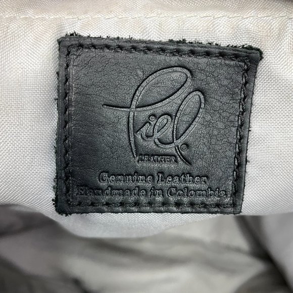 Piel Colombian Leather Shoulder Bag Gray Zippered Medium Laptop Tote - Picture 8 of 11